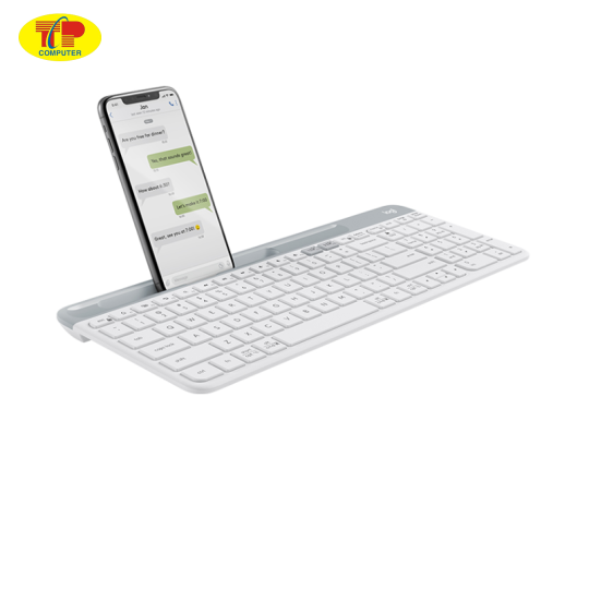 Bàn phím không dây Logitech K580 Pale Grey (USB/Bluetooth/Trắng)