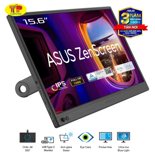  Màn hình di động ASUS ZenScreen MB169CK (15.6 inch/FHD/IPS/60Hz/5ms)