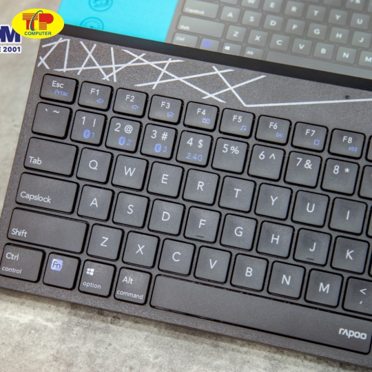Bộ Bàn phím + Chuột không dây Rapoo 8000M màu Đen (USB/Bluetooth)
