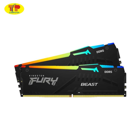 Ram Desktop Kingston Fury Beast RGB (KF552C40BBAK2-32) 32GB (2x16GB) - DDR5 5200MHz