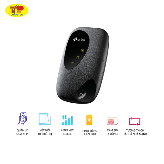 Bộ phát Wifi di động 4G TP-Link M7000 (4G LTE/ Ăng-ten ngầm/ Khe Sim 4G/ 10 User)
