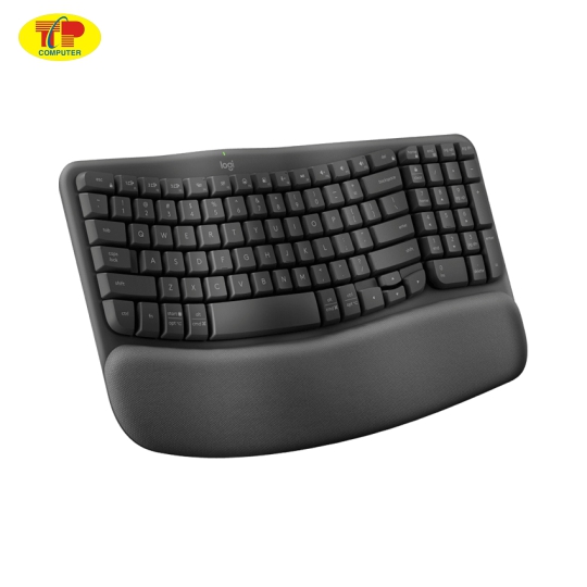Bàn phím không dây Logitech Wave Keys Ergonomic Graphite (USB 2.4GHz Logi Bolt , Bluetooth) _ 920-012281