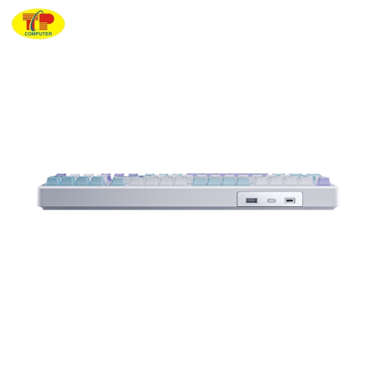 Bàn phím cơ AULA F99 3 mode (Xanh dương/Trắng/Tím), (TypeC + 2.4G + Bluetooth, Grey wood switch, led RGB)
