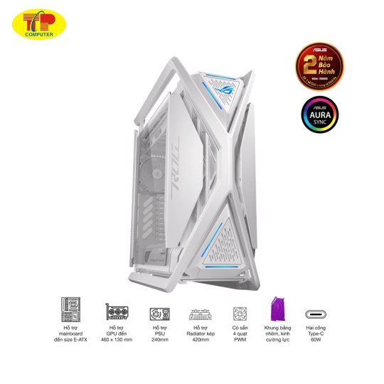 Vỏ Case Asus GR701 ROG Hyperion White Edition (eATX/Full Tower/ Màu Trắng)