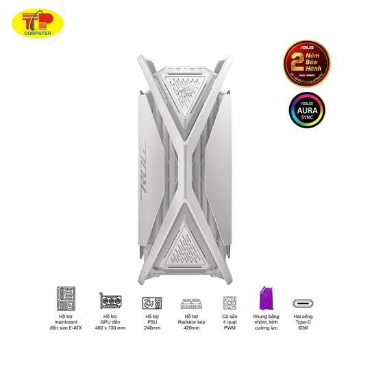 Vỏ Case Asus GR701 ROG Hyperion White Edition (eATX/Full Tower/ Màu Trắng)