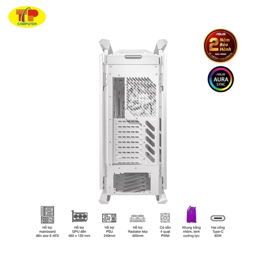 Vỏ Case Asus GR701 ROG Hyperion White Edition (eATX/Full Tower/ Màu Trắng)