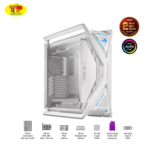 Vỏ Case Asus GR701 ROG Hyperion White Edition (eATX/Full Tower/ Màu Trắng)