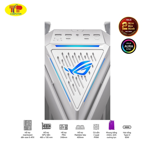 Vỏ Case Asus GR701 ROG Hyperion White Edition (eATX/Full Tower/ Màu Trắng)