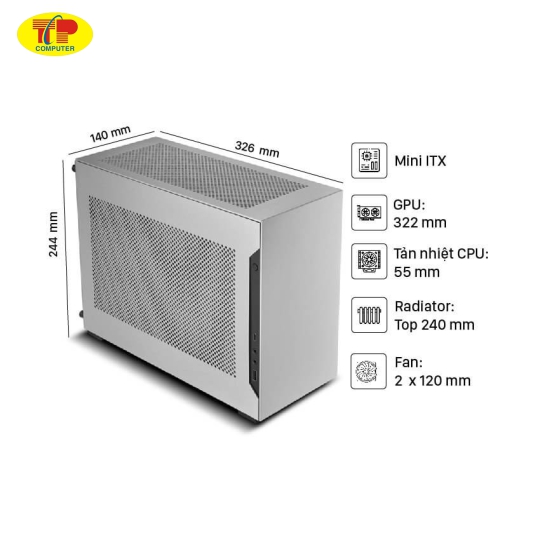 Vỏ Case LIAN-LI A4H2O SILVER (ITX/Mini Tower/Màu Bạc)