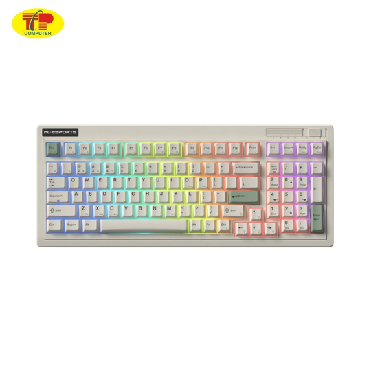 Bàn phím cơ FL-Esports OG98 Classic White 3 mode Kailh Coolmint V2 switch Led RGB (USB Type-C, 2.4G, Bluetooth)