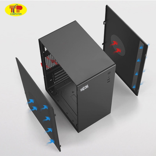 Vỏ Case máy tính HACOM BUSINESS V3 - Đen (mATX/Mid Tower/USB 3.0)