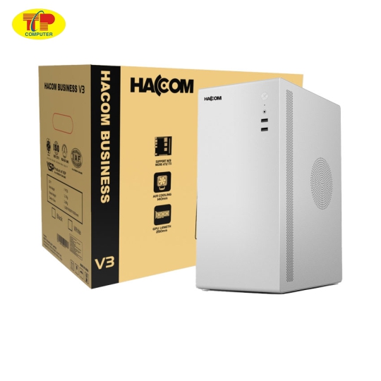 Vỏ Case máy tính HACOM BUSINESS V3 - Trắng (mATX/Mid Tower/USB 3.0)