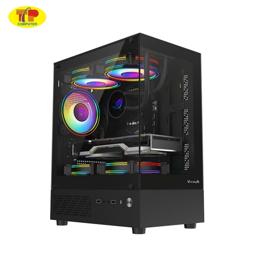 Vỏ Case VITRA ATLANTIS X6 Lite Black (MATX/Màu Đen/Rad 240)