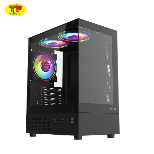 Vỏ Case VITRA ATLANTIS X6 Lite Black (MATX/Màu Đen/Rad 240)