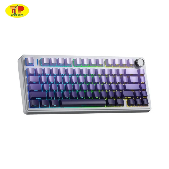 Bàn phím cơ gaming AULA F75/F75 Pro (3 Mode/ Trắng + Tím Gradient/ Star Vector switch)