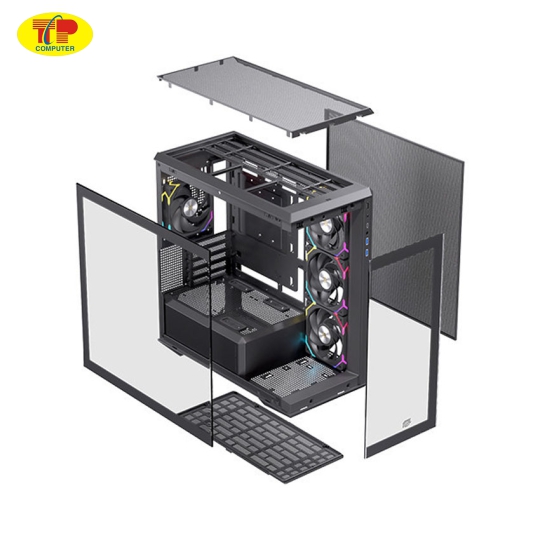 Vỏ Case EINAREX ZM800 RGB Black (ATX/4 fan RGB)