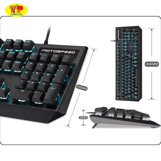 Bàn Phím Cơ Gaming Có Dây Motospeed CK95 Black Switch