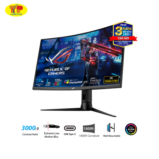  Màn hình ASUS ROG Strix XG32VC (31.5 inch/WQHD/VA/170Hz/1ms/cong)