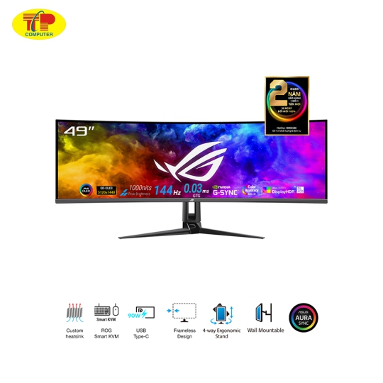  Màn hình ASUS ROG SWIFT OLED PG49WCD (49 inch/OLED/144Hz/0.03/cong)